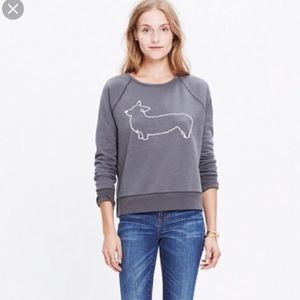 Madewell Corgi oversized cropped sweatshirt